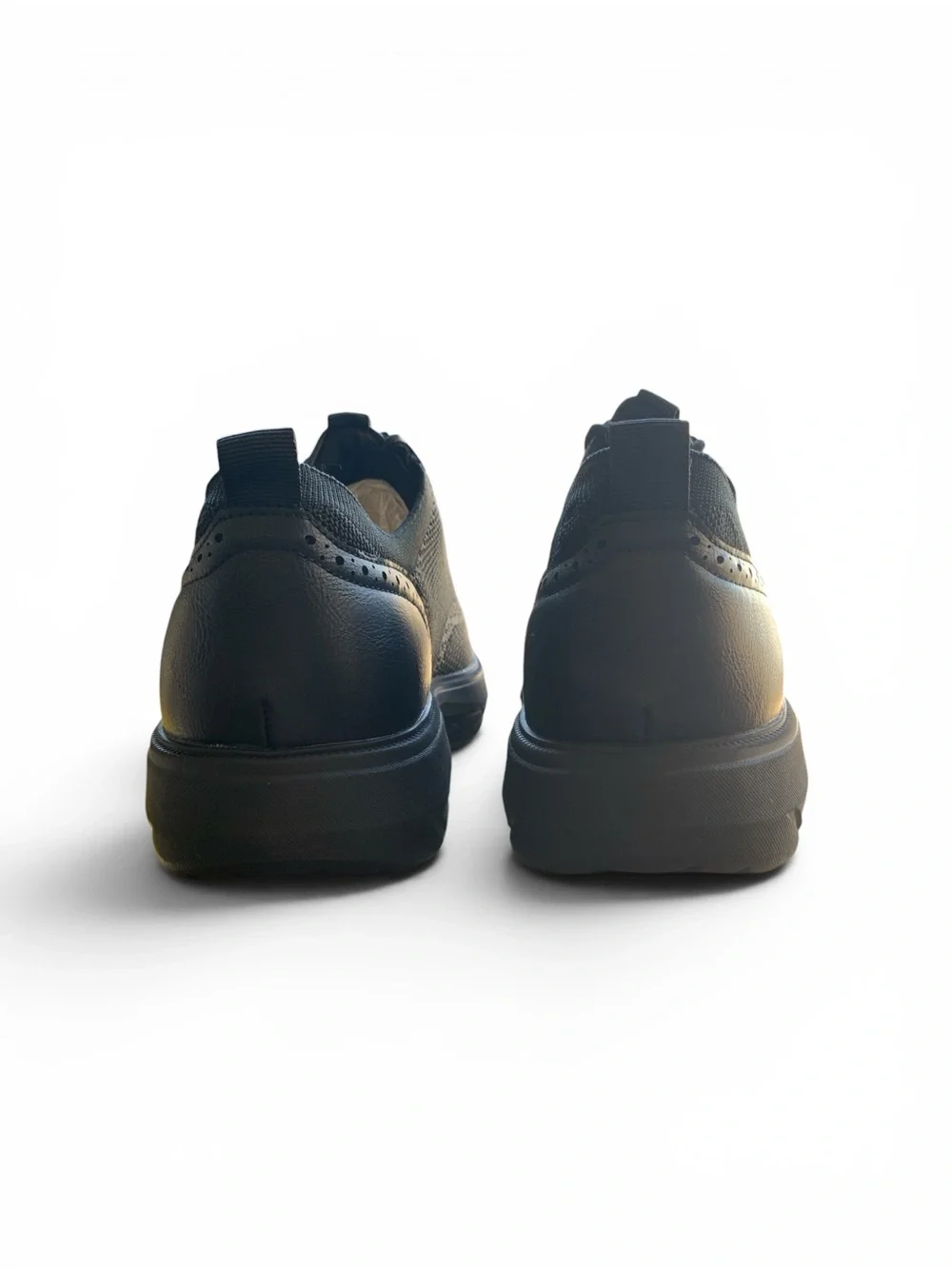Men's Black Knit Mesh Oxford Casual Lace-Up Shoes